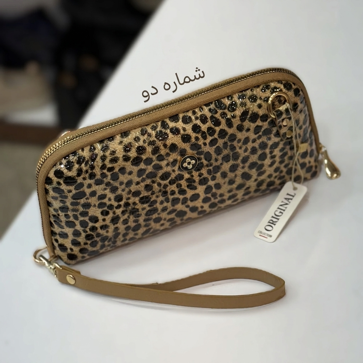 کیف پول زنانه مدل طرح دار با زنجیر بلند