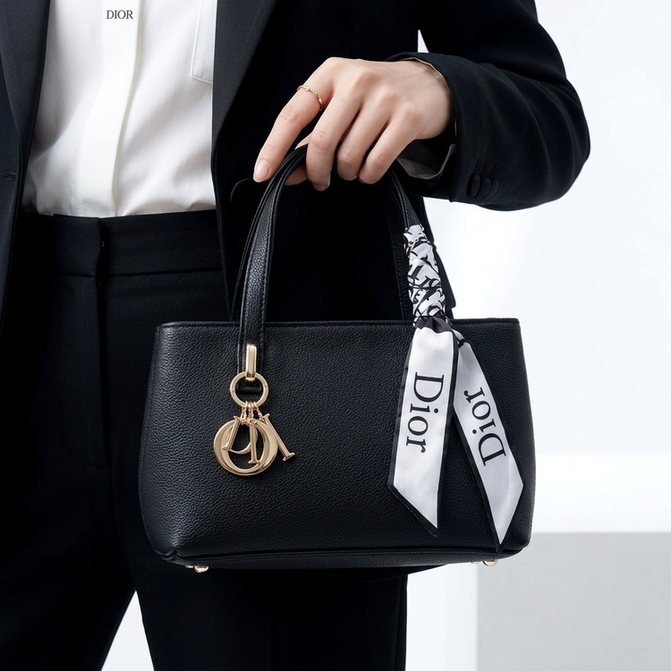 کیف زنانه مدل طرح دیور Dior دستی کلاسیک با بند بلند دوشی یک طرفه پهن