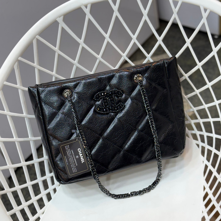 کیف زنانه مدل طرح چنل CHANEL سایز بزرگ با بند زنجیری شیک و مجلسی